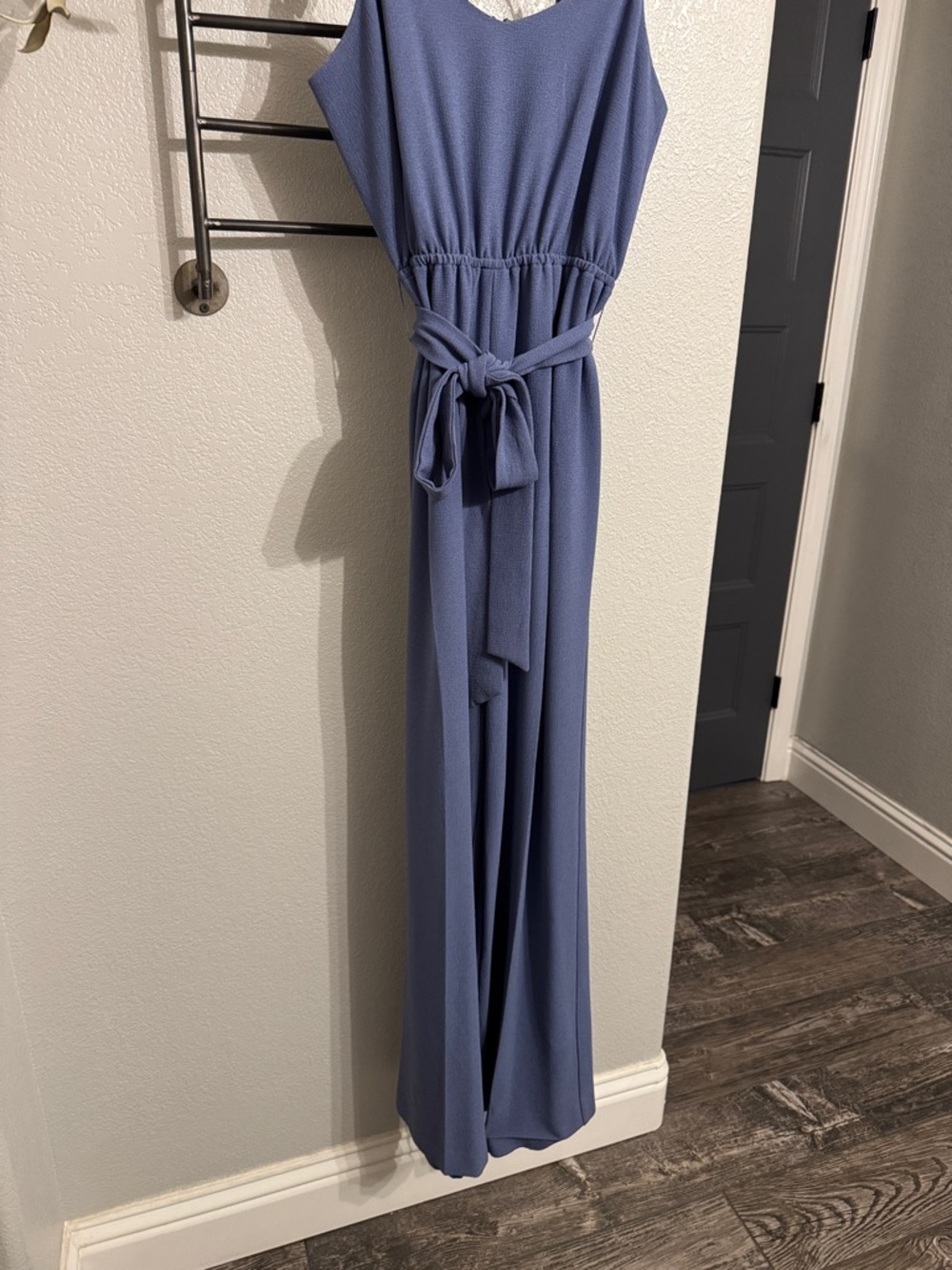 Bar III Lavender Blue V-Neck Sleeveless Jumpsuit with Tie Waist
